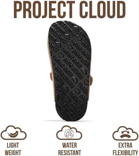 Project Cloud Clogs For Kids - Genuine Leather Kids Clogs With Cork Footbed Arch Support - Non-Slip Slippers & Sandals For Boys & Girls Footwear