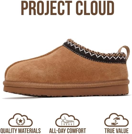 Project Cloud Genuine Leather & Australian Shearling Slippers For Kids - Memory Foam Fuzzy & Non-Slip Fluffy Slippers Girls Footwear & Boys Footwear Kids Unisex Shoe (Dream Warm)