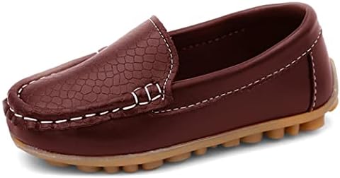 QIETION Toddler Little Kid Boys Girls Soft Slip On Loafers Dress Flat Shoes