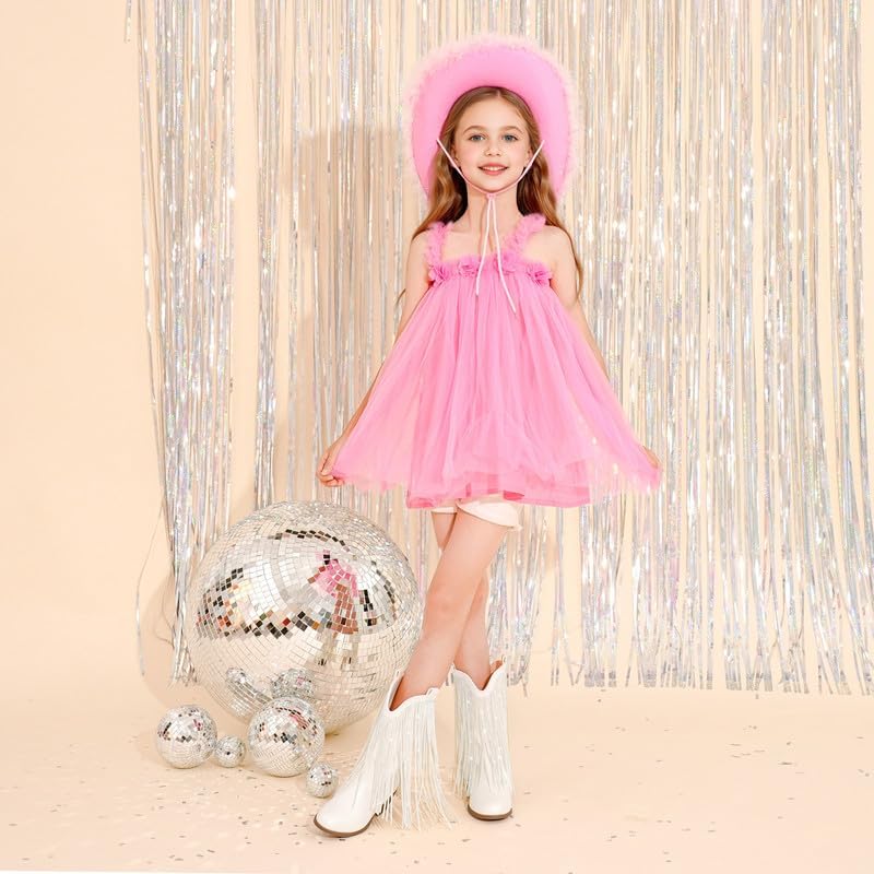 Rhinestone Fringe Cowgirl Boots For Girls Mid Calf Pointed Toe Cowboy Boots For Toddler Little Big Kids Party Country