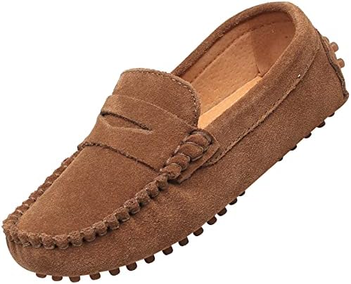 rismart Boys Girls Slip on Loafers Casual Flat Kids Moccasin Slippers