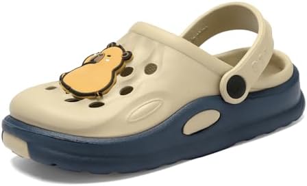 RiverValley Kids Cartoon Cute Garden Clogs Lightweight Durable Infant Shoes Boys Girls Slides Slippers Indoor Outdoor Children Water Shower Beach Pool Sandals