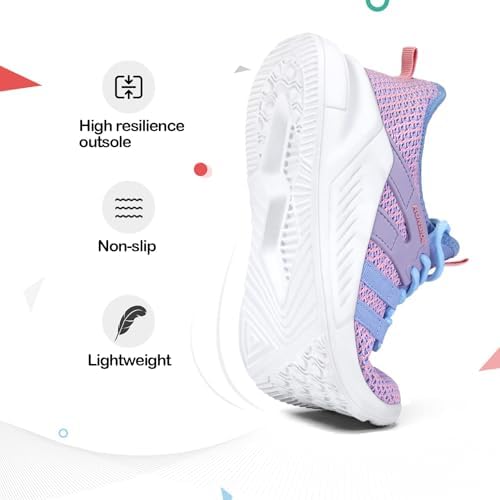 RUNSIDE Boys Girls Tennis Shoes Kids Lightweight Breathable Sneakers Lace-up Running Athletic Shoes For Toddler/Little Kid/Big Kid