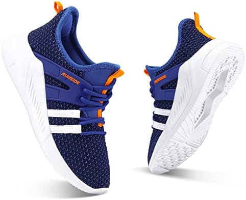 RUNSIDE Boys Girls Tennis Shoes Kids Lightweight Breathable Sneakers Lace-up Running Athletic Shoes For Toddler/Little Kid/Big Kid