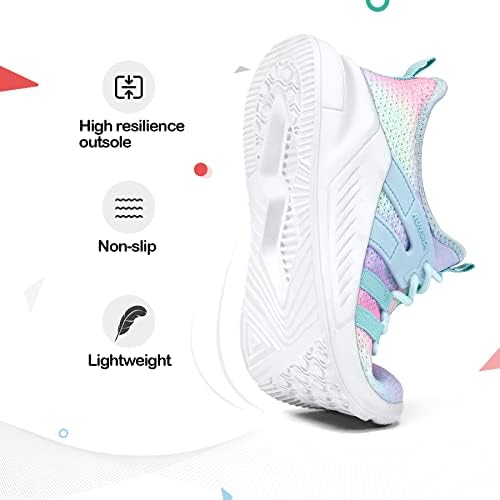 RUNSIDE Girls Tennis Shoes Lightweight Sports Kids Sneakers Lace-up For Running/Walking Toddler/Little Kid/Big Kid