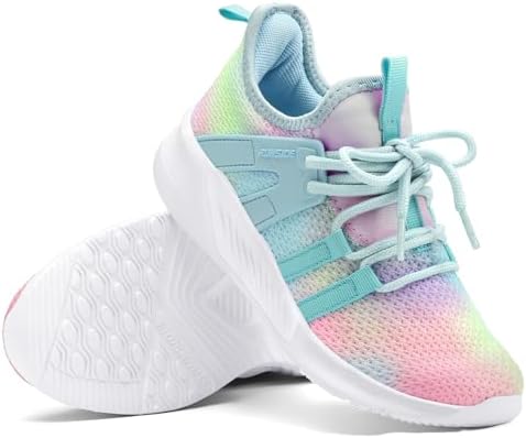 RUNSIDE Girls Tennis Shoes Lightweight Sports Kids Sneakers Lace-up For Running/Walking Toddler/Little Kid/Big Kid