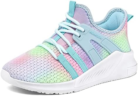 RUNSIDE Girls Tennis Shoes Lightweight Sports Kids Sneakers Lace-up for Running/Walking Toddler/Little Kid/Big Kid