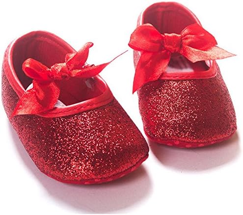 RVROVIC Baby Girl Moccasins Princess Sparkly Mary Jane Dresses Shoes Premium Lightweight Soft Sole Crib Shoes Toddler Shoes