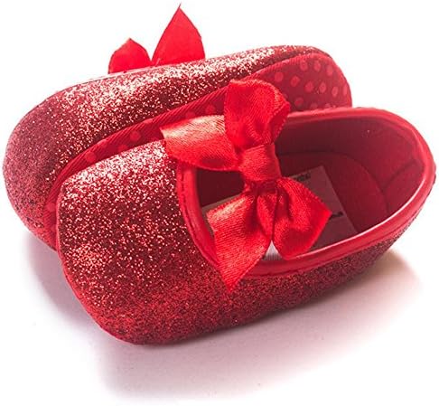 RVROVIC Baby Girl Moccasins Princess Sparkly Mary Jane Dresses Shoes Premium Lightweight Soft Sole Crib Shoes Toddler Shoes