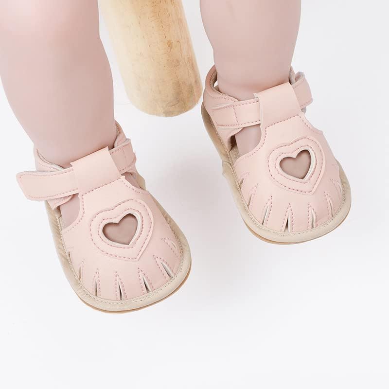 Sawimlgy Baby Girls Boys Sandals Summer Flowers Shoe Rubber Sole PU Leather Mesh Infant Toddler First Walkers Princess Dress Outdoor Shoes