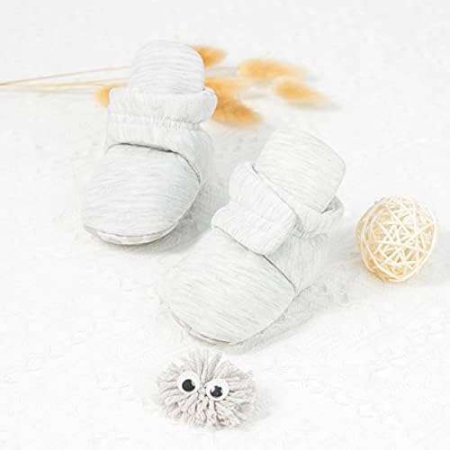 Sawimlgy Newborn Infant Baby Girl Boy Cotton Booties Stay On Sock Slippers Soft Bedroom Shoes Non-Skid Ankle Boots With Grippers Toddler Crib Warm Shoe First Walker Birthday Shower
