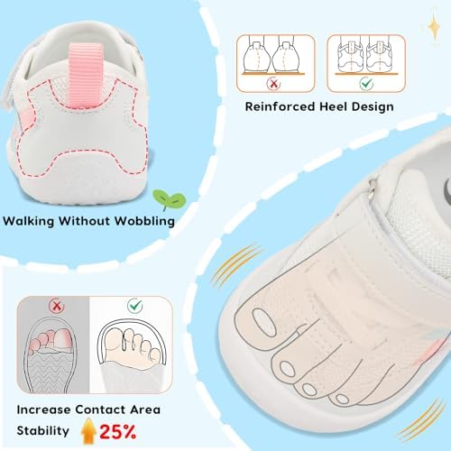 Scurtain Baby Shoes Boy Girl First Walking Shoe Infant Crib Breathable Sneakers Lightweight Barefoot Shoes For Babies