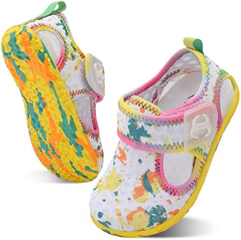 Scurtain Kids Toddler Water Shoes Quick-Dry Aqua Socks For Baby Boys Girls Toddler Beach Shoes Swim Shoes With Non-Slip Sole