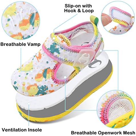 Scurtain Kids Toddler Water Shoes Quick-Dry Aqua Socks For Baby Boys Girls Toddler Beach Shoes Swim Shoes With Non-Slip Sole
