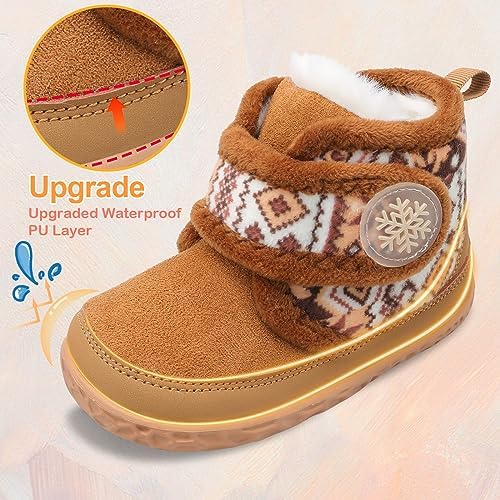 Scurtain Toddler Slippers Girl Boy House Shoes Fuzzy Hard Bottom Winter Boots Baby Cozy Walking Sock Shoes