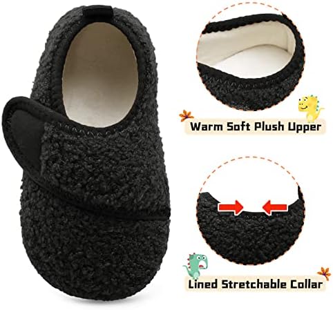 Scurtain Toddler Warm Winter House Slippers Baby Boys Girls Indoor Home Slippers Cozy Lightweight Non-Slip Shoes For Infant Kids Plush Linned