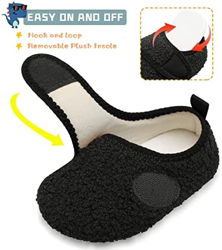 Scurtain Toddler Warm Winter House Slippers Baby Boys Girls Indoor Home Slippers Cozy Lightweight Non-Slip Shoes For Infant Kids Plush Linned