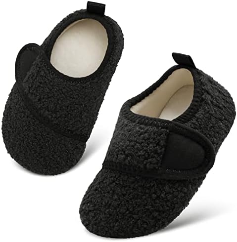 Scurtain Toddler Warm Winter House Slippers Baby Boys Girls Indoor Home Slippers Cozy Lightweight Non-Slip Shoes For Infant Kids Plush Linned