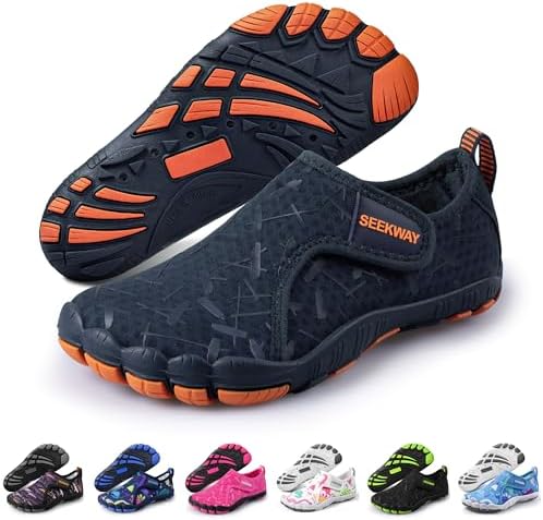 SEEKWAY Barefoot Water Shoes for Kids - Wide Toe Box and Quick-Dry Sand Shoes Toddler for Hiking Swim Beach Pool Kayak Sport Accessories Camping Essentials Non-Slip for Boys Girls Sizes