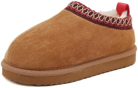 SMajong Kids Slippers Plush Warm Girls Fuzzy House Slippers Boys Platform Slipper Slip-on Shoes Winter Indoor Outdoor