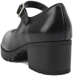 Soda Boxer-2 Kids/Children/Girls Lug Sole Block Heel Mary Jane With Adjustable Strap