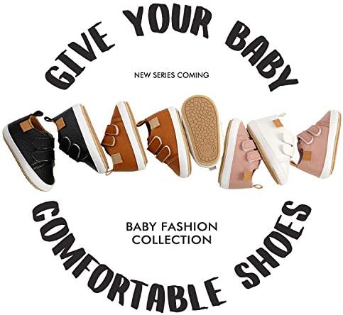 SOFMUO Baby Boys Girls High Top Ankle PU Leather Sneakers Soft Rubber Sole Infant Moccasins Newborn Oxford Loafers Anti-Slip Toddler Wedding Uniform Dress Shoes