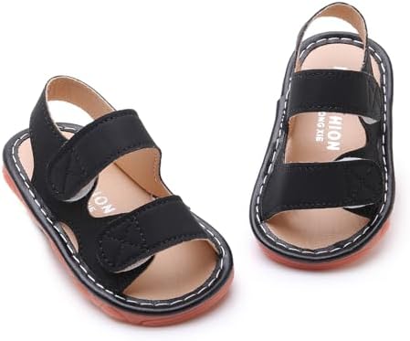 SOFMUO Baby Boys Girls Squeaky Sandals Non-Slip Soft Rubber Sole Closed Toe Infant Summer Outdoor Shoes Toddler First Walkers