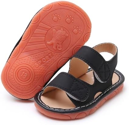 SOFMUO Baby Boys Girls Squeaky Sandals Non-Slip Soft Rubber Sole Closed Toe Infant Summer Outdoor Shoes Toddler First Walkers