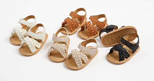 SOFMUO Baby Girls Boys Sparkly Bowknot Sandals Premium Soft Anti-Slip Rubber Sole Infant Summer Outdoor Shoes Toddler First Walkers