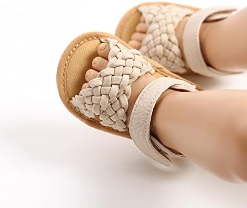 SOFMUO Baby Girls Boys Sparkly Bowknot Sandals Premium Soft Anti-Slip Rubber Sole Infant Summer Outdoor Shoes Toddler First Walkers