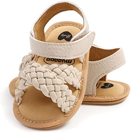 SOFMUO Baby Girls Boys Sparkly Bowknot Sandals Premium Soft Anti-Slip Rubber Sole Infant Summer Outdoor Shoes Toddler First Walkers
