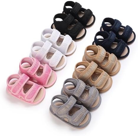 SOFMUO Baby Girls Boys Sparkly Bowknot Sandals Premium Soft Anti-Slip Rubber Sole Infant Summer Outdoor Shoes Toddler First Walkers