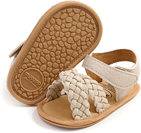 SOFMUO Baby Girls Boys Sparkly Bowknot Sandals Premium Soft Anti-Slip Rubber Sole Infant Summer Outdoor Shoes Toddler First Walkers