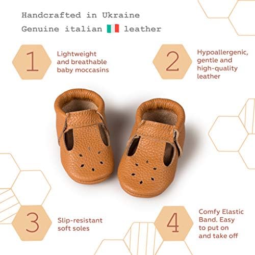 Soft Sole Infant Baby And Toddler Shoes – Elastic T-Strap Italian Leather Baby Moccasin Shoes For Boys And Girls; Crib Shoes To Baby Walking Shoes Handcrafted In Europe