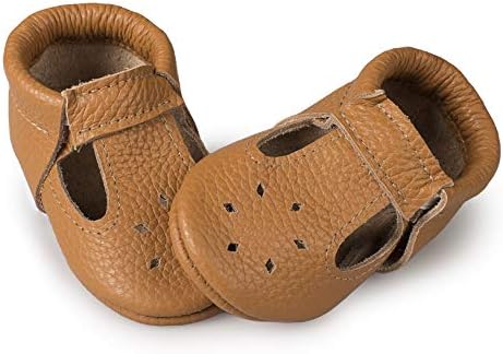 Soft Sole Infant Baby and Toddler Shoes – Elastic T-Strap Italian Leather Baby Moccasin Shoes for Boys and Girls; Crib Shoes to Baby Walking Shoes Handcrafted in Europe