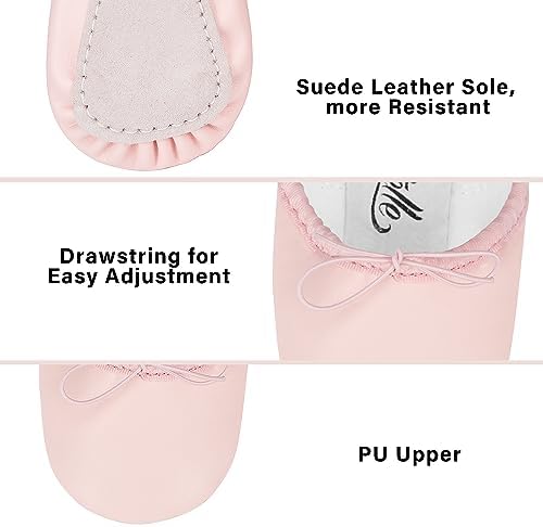 Stelle Ballet Shoes For Girls Toddler Dance Slippers PU Leather Boys Ballerina Shoes For Toddler/Little Kid/Big Kid/Women