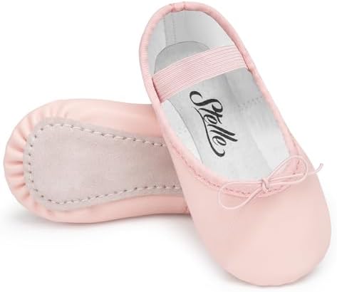 Stelle Ballet Shoes for Girls Toddler Dance Slippers PU Leather Boys Ballerina Shoes for Toddler/Little Kid/Big Kid/Women