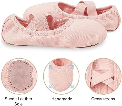 Stelle Ballet Shoes Toddler Slippers Highly Elastic Canvas Girls Ballerina Dance Shoes For Toddler/Little Kid/Big Kid/Women