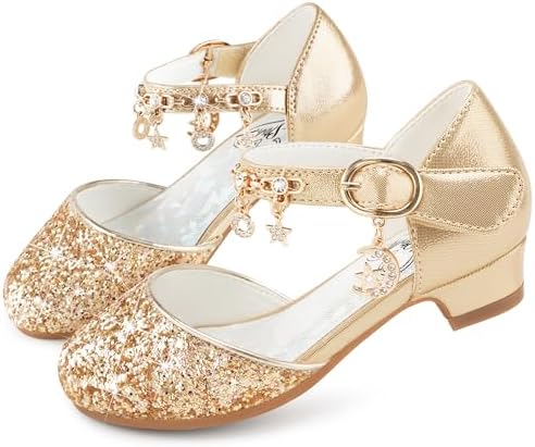 Stelle Girls High Heels Sequins Dress Sandals Princess Dress Shoes Flower Wedding Party Shoes
