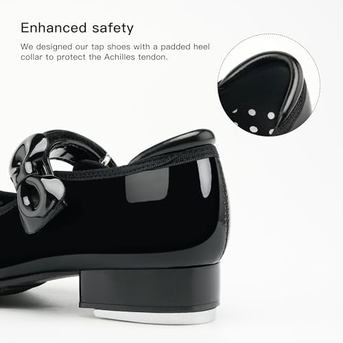 Stelle Girls Tap Shoes Toddler Dance Shoes PU Leather Easy Strap(Toddler/Little Kid/Big Kid)