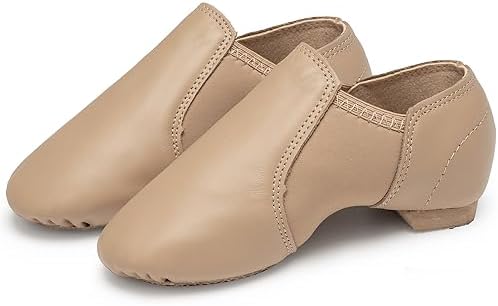 Stelle Jazz Shoes for Girls and Boys Slip-On Leather Dance Shoes (Toddler/Little Kid/Big Kid)