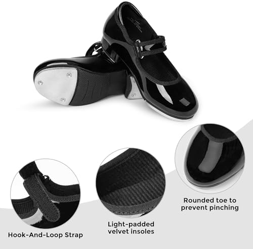 Stelle Tap Shoes For Girls Toddler Boys PU Leather Dance Shoes(Toddler/Little Kid/Big Kid)