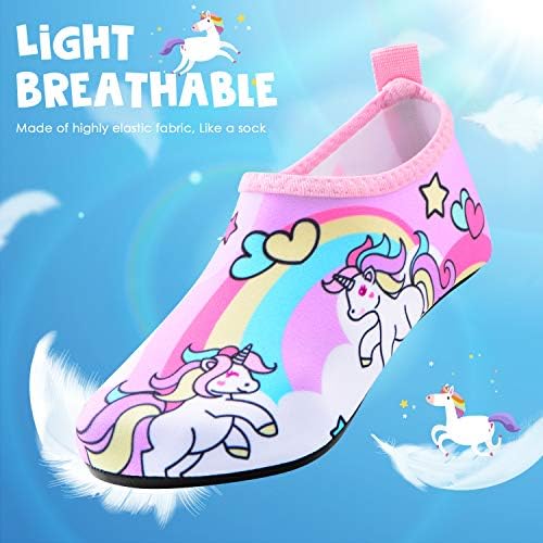 Sunnywoo Water Shoes For Kids Girls Boys Toddler Kids Swim Water Shoes Quick Dry Non-Slip Water Skin Barefoot Sports Shoes Aqua Socks For Beach Outdoor Sports