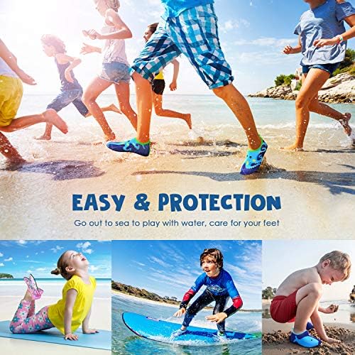 Sunnywoo Water Shoes For Kids Girls Boys Toddler Kids Swim Water Shoes Quick Dry Non-Slip Water Skin Barefoot Sports Shoes Aqua Socks For Beach Outdoor Sports