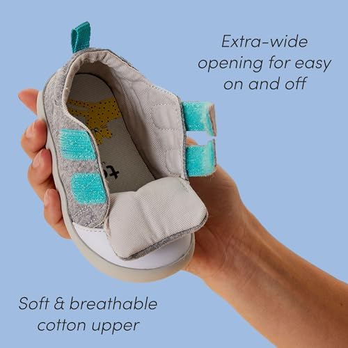 Ten Little First Walker Baby Shoes & Toddler Shoes For Boys & Girls - Lightweight Breathable Cotton Baby Walking Shoes - Non-Slip Wide-Feet Walking Shoes For Babies