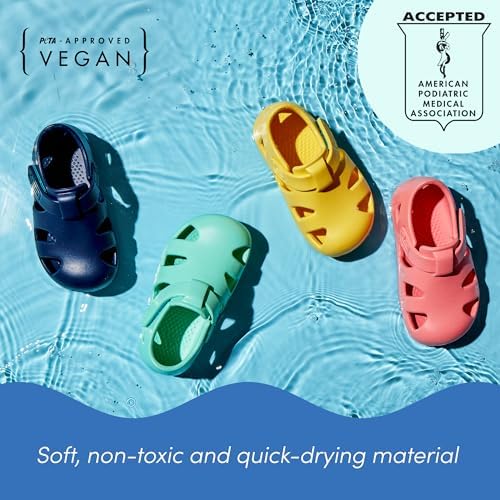 Ten Little Splash Sandals For Baby Toddler & Kids Adjustable Closed Toe Water Sandals For Boys And Girls - Lightweight Quick Drying Kids Water Shoes And Flexible EVA With Traction