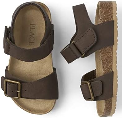 The Children's Place Boy's Baby Toddler Casual Adjustable Double Buckle Flat Sandals Slide