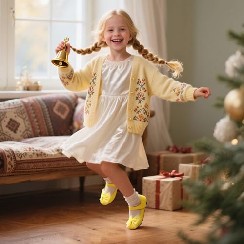 THEE BRON Toddler/Little Girl Mary Jane Flats Princess Dress Shoes
