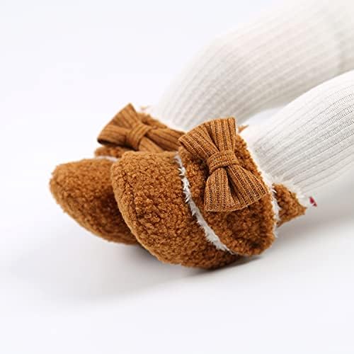 Timatego Newborn Baby Boys Girls Cozy Fleece Booties With Grippers Stay On Slipper Socks Infant Toddler Crib Winter Shoes For Boys Girls