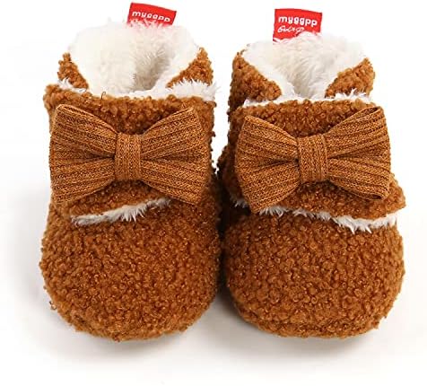 Timatego Newborn Baby Boys Girls Cozy Fleece Booties With Grippers Stay On Slipper Socks Infant Toddler Crib Winter Shoes For Boys Girls